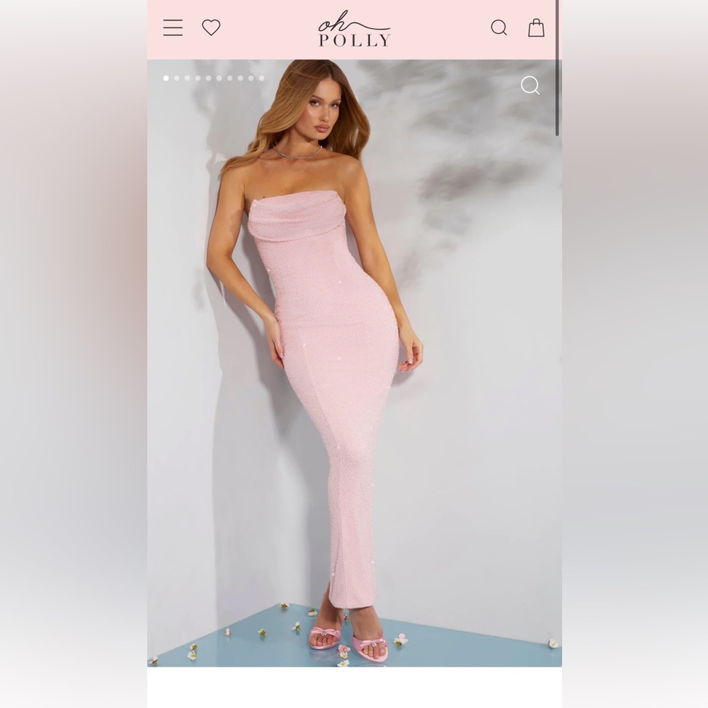 OH POLLY PINK BEADED DRESS